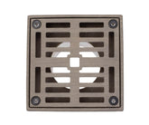 4" Square Solid Brass Grid Shower Drain